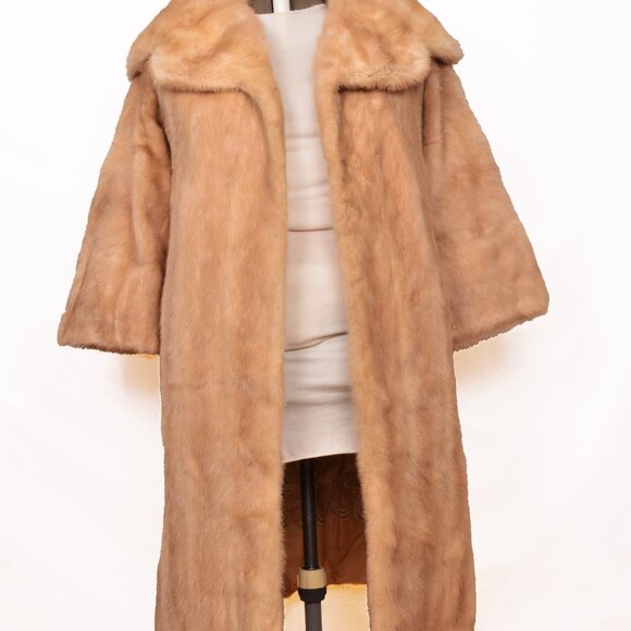 Vintage Natural Blonde Full Length Mink Coat - Picture 1 of 9